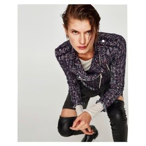 Zara Sequinned jacket with textured weave - XS